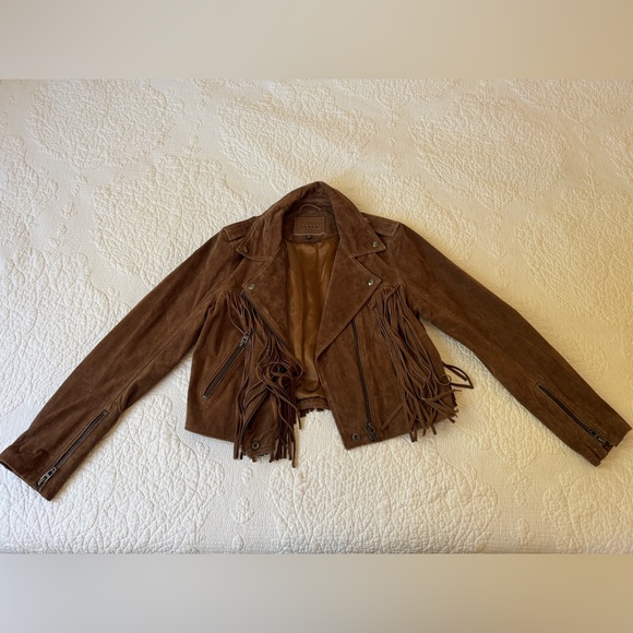 Blank NYC Jackets & Blazers - Blank NYC Brown Faux Suede Fringe Jacket